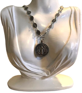 ST BENEDICT BEADS AND PENDANT NECKLACE 12" (111459) - Picture 1 of 3