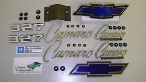 1969 Camaro 327 Emblem Kit + Fasteners Standard Grille Bowtie 33pc *GM LICENSED* - Picture 1 of 6