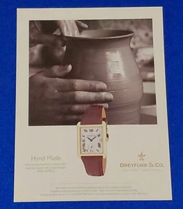 2008 HAND MADE DREYFUSS & CO WRISTWATCH ORIGINAL PRINT AD MADE IN SWITZERLAND - Picture 1 of 1