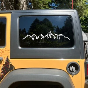 Grand Tetons Mountain Range Decal for Jeep Wrangler - Foto 1 di 6