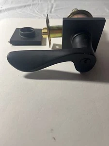 Emtek 512LUUS19 Luzern Einzelzylinder Schlüsselset aus Messing modern flach schwarz - Bild 1 von 3