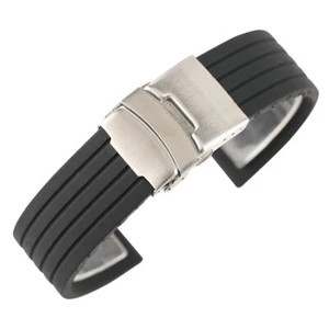 18/20/22/24mm Watch Strap Rubber Watch Band Silicone Replacement Wrist Belt - Picture 1 of 12