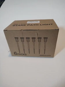 6x Solar Powered LED Light Pathway Stake Spotlight Outdoor Garden Security steel - Picture 1 of 5