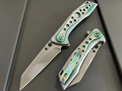 8” Green Tactical Military Cute Spring Assisted Open Blade Folding Pocket Knife - Image 1 of 4