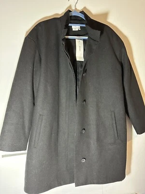 DKNY Mens Black Wool Blend Top Coat Size M - Image 1 of 4