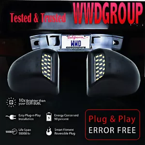 Pair SMD LED LICENSE PLATE LIGHT HOUSING LAMPS CHEVY 2014 SILVERADO 2500 3500 HD - Picture 1 of 2