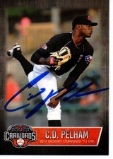 C.D. Pelham 2017 Hickory Crawdads Update Signed Card