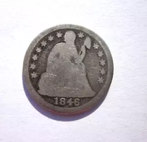1846-P SEATED LIBERTY DIME 10C PHILADELPHIA MINT VERY RARE NICE COLLECTOR DATE - Picture 1 of 2