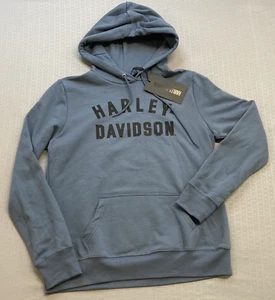 NEW HARLEY DAVIDSON 96411-23VW WOMEN'S LARGE HOODIE KNIT BLUE Custom Racer - Picture 1 of 3