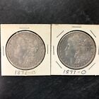 2 United States Genuine Morgan Silver Dollars 1892 O & 1897 O Semi Key Lot!