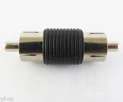 100pcs Phono RCA Male to Male RCA Coupler Audio Connector Adapter Nickel Black - Image 1 of 3