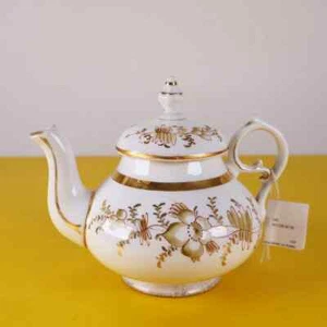 teiera in ceramica vintage con dettagli oro - Picture 1 of 8