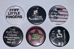 Juego de 6 insignias de pin punk retro de calidad, anuncios, rubia, alambre, slf, etc. - Imagen 1 de 1