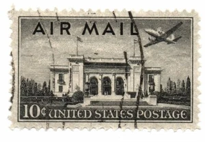 US Stamp Scott C34 Air Mail Pan-American Building Used 10c 1947 (a2) - Picture 1 of 2