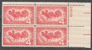 US. 1120. 4c. Mail Coach & Map of SW US. Overland Mail 100th ANNIV PB4. MNH 1958 - Picture 1 of 2