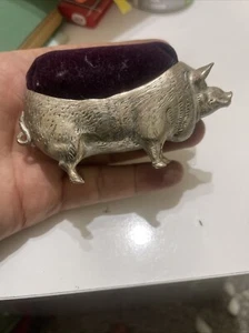 PIG PIGGY TROTTER BOAR VINTAGE PIN CUSHION LARGE - Foto 1 di 6