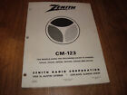 Zenith CM-123 Color TV Chassis Manual