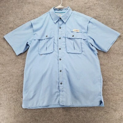 Magellan Outdoors Shirt Mens Medium Fish Gear Relaxed Fit Blue Check Button Down - Image 1 of 4