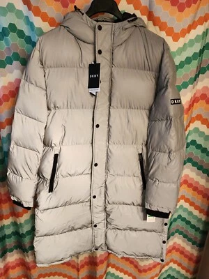 DKNY Men's Parka Jacket Size L - Silver - Image 1 of 4