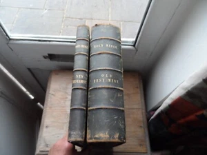 Cassells's old + new testament bibles, gold edge, 1863, Colour plates. inc P&P - Picture 1 of 15