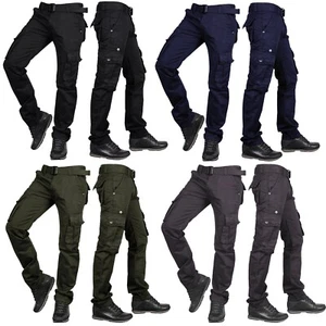 Herren Camouflage Army Hose Freizeit Baumwoll Pants Cargohose mit Gürtel IT079 - Bild 1 von 33