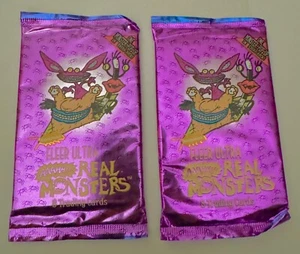 Vintage 1995 AAAHH! REAL MONSTERS Trading Cards 2 Packs - Nickelodeon - Picture 1 of 3