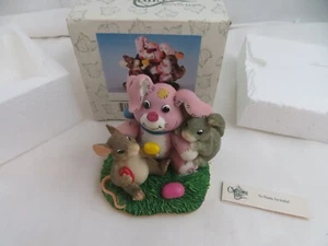 Easter Fitz and Floyd Charming Tails "No Thanks I'm Stuffed" Bunnies Mouse  - Picture 1 of 4