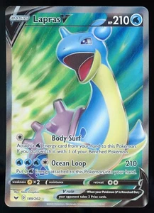 Tarjeta Pokémon Holo Arte Completo Espada y Escudo Lapras V 189/202 - Imagen 1 de 2