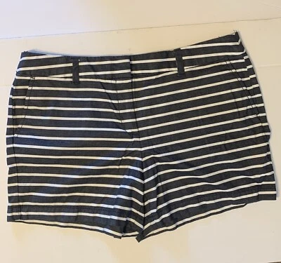 Pantalones Cortos Para Mujer Ann Taylor Caqui Talla 12 Azul Marino Algodón 4” Chino Foto 1 de 4