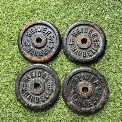 4 placas de peso con barra WEIDER 10 lb estándar 1" agujero 40 libras en total Foto 1 de 4
