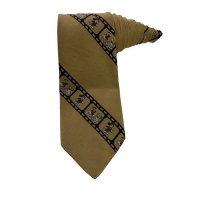 Corbata de colección marrón de Mickey Mouse Pato Donald Plutón de Mickey Mouse de Disney Cervantes Film Strip Foto 1 de 4