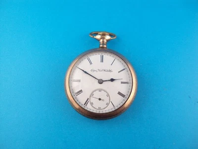 ANTIQUE 1890 ELGIN GRADE 73 GOLD FILLED POCKET WATCH--7j--RUNNING - Image 1 of 4
