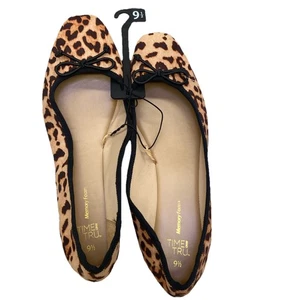 Time And True Memory Foam Damenschuhe Leopardenmuster mit Schleife Größe 9,5 flach - Bild 1 von 11