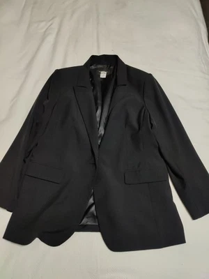 Traje para mujer Banana Republic negro, blazer talla 18, pantalones talla 16 esculpidos elásticos Foto 1 de 4