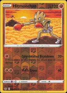Pokemon - Hitmonchan #095/202 - SWSH01: Sword & Shield Base Set Reverse Holo - Picture 1 of 2