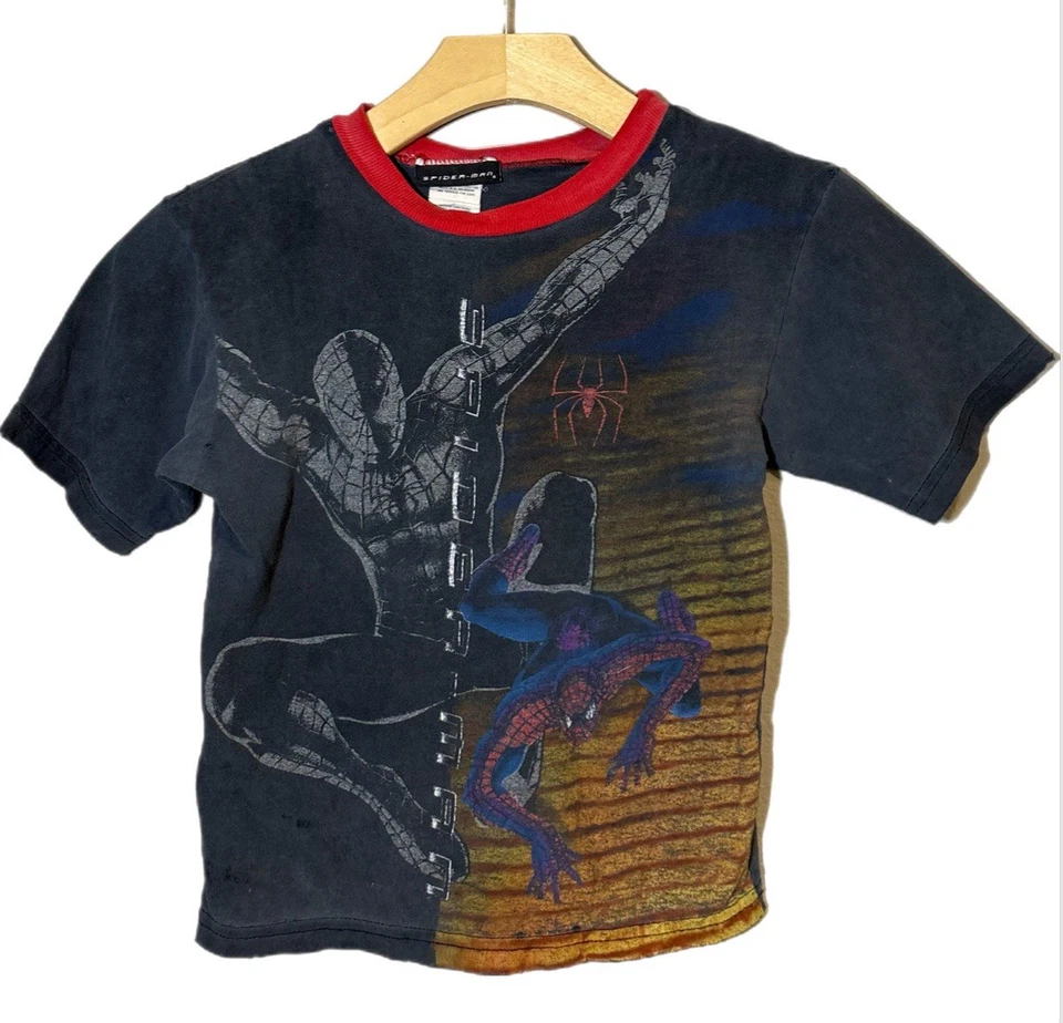 Vintage The Spider Spider-Man Promo Tshirt 2003 Youth Size 7 Marvel Black Cotton - Image 1 of 4