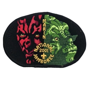 2001 BSA Boy Scout Jamboree Patch Marin Council Yoda Darth Maul Star Wars Black - Bild 1 von 6