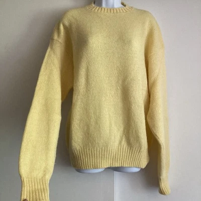Suéter Vintage Amarillo Mantequilla The Moors Lord Jeff 100% Lana Shetland Pura, Talla L Foto 1 de 4