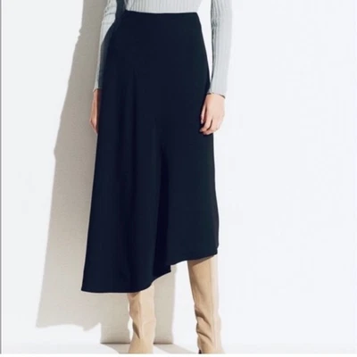 Falda Vince Asimétrica Negra Minimalista Midi Mujer Talla 2 Oficina Trabajo Evento Foto 1 de 4