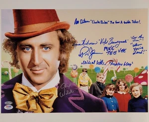 Gene Wilder + Willy Wonka Kids Cast (5x Autogramme) signed 12x17 Foto PSA (A) - Bild 1 von 5