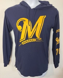 Felpa con cappuccio pullover Victoria Secrets ROSA blu navy taglia XS logo Milwaukee Brewers - Foto 1 di 4