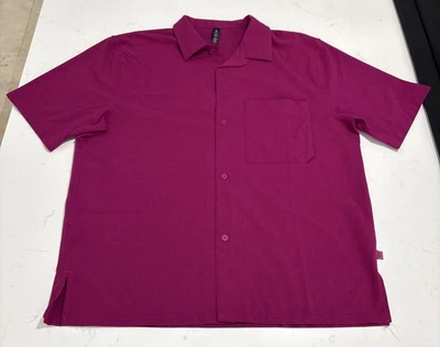 Lululemon Men's Airing Easy Camp Collar Shirt Button Down Wild Berry Pink Sz M - Image 1 of 4