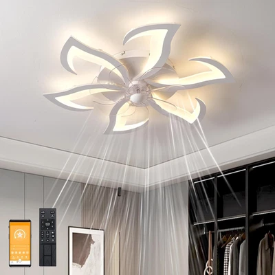 Ventilatore Da Soffitto Con Luce E Telecomando, Dimmerabile LED Plafoniere, Lamp - Immagine 1 di 4