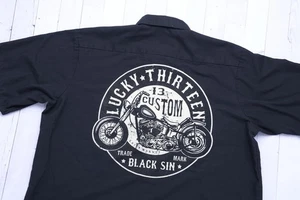 Camisa Lucky Thirteen BAD SIN Custom Chopper Motocicleta Mecánica Gorra Roja 2XL - Imagen 1 de 6