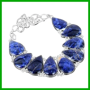 Friendship Day Sale Natural Sodalite Chain Boho Necklace Jewelry Sterling Silver - Picture 1 of 7