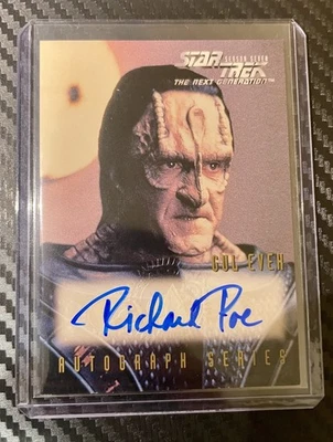STAR TREK THE NEXT GENERATION SEASON 7 A13 RICHARD POE GUL EVEK AUTOGRAPH CARD  - Image 1 of 2