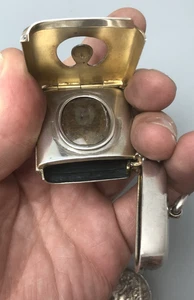 Victorian Silver & Agate Vesta Case Horton & Allday Birmingham 1900 50g ALZX - Bild 1 von 5