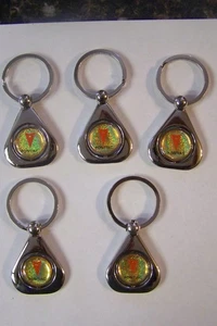 PONTIAC RED PRISM SPINNER METAL KEY CHAINS QTY 6 - Picture 1 of 1