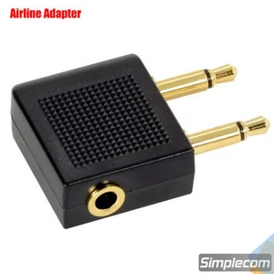 Airplane Airline Travel Headphones Earphone Jack Audio Adapter Converter 3.5mm - Picture 1 of 1