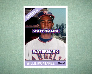 Willie Montanez California Angels 1966 Style Custom Baseball Art Card - Picture 1 of 2